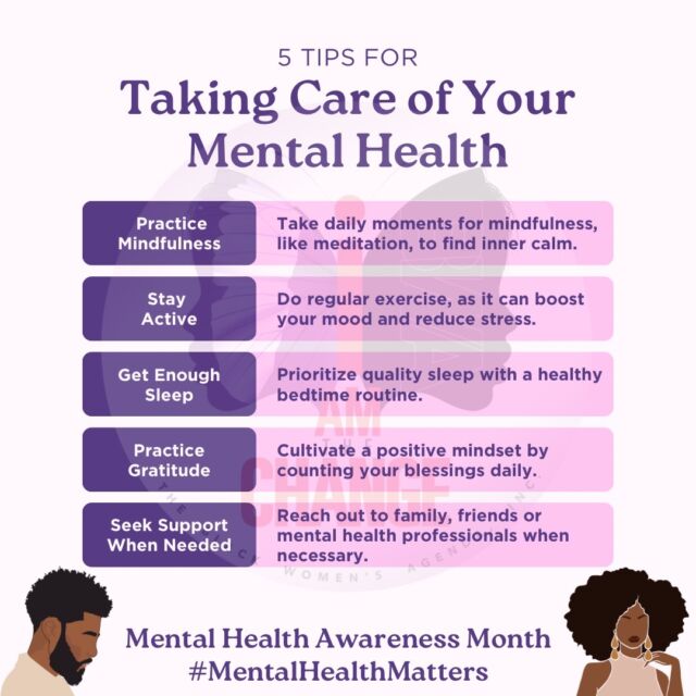 May is Mental Health Awareness Month, a time dedicated to raising awareness about mental health issues, reducing stigma, and promoting support and resources for those affected by mental health conditions. 

It's an important opportunity to prioritize mental well-being and advocate for mental health education and access to treatment.

Here a 5 tips to prioritize your mental health. Share with a friend! 

#mentalhealthawareness 
#mentalhealth
