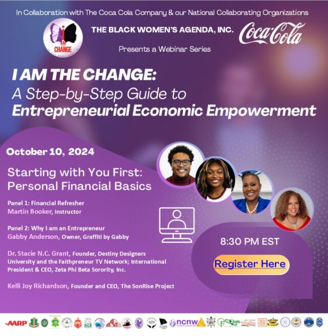 Are you an entrepreneur? Are you interested in learning about how to start a business or are you looking to build your entrepreneurial toolkit? 

Join Financial Expert Martin Booker of @AARP for a financial refresher and a panel of illustrious entrepreneurs as they converse about “Why I Am an Entrepreneur” at the @theblackwomensagendainc Entrepreneurial Economic Empowerment webinar TODAY,  October 10th at 8:30 pm ET.

Register here: https://us06web.zoom.us/.../reg.../WN_6x85UR1LRHqox8Dh0yJhsw
#bwaeconomicempowerment #iamthechange #bwainc