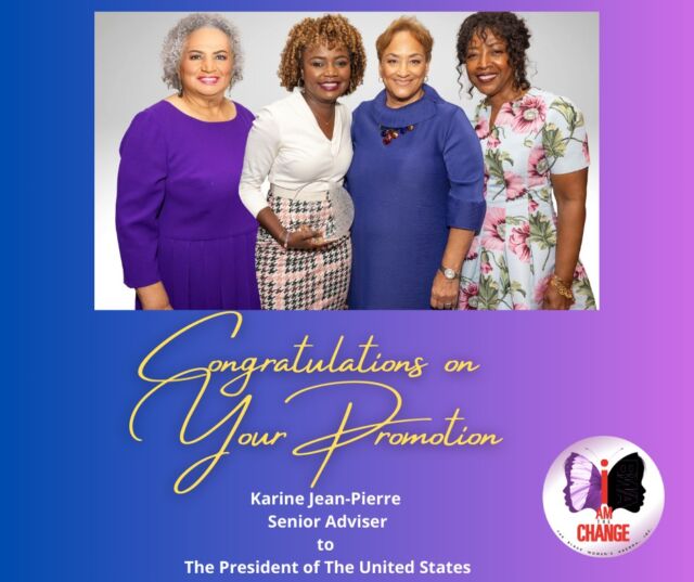 The Black Women's Agenda is excited to celebrate the accomplishments of White House Press Secretary, Karine Jean-Pierre. 

Karine Jean-Pierre has been promoted to Senior Advisor to The President of The United States, Joseph R. Biden effective immediately. She will maintain her position as Press Secretary simultaneously with her role as Senior Advisor.

"I think if you are passionate about what you want to be or where you want to go and you work very hard to that goal, it will happen. And, yes, you'll be knocked down and you'll have some tough times. And it won't be easy all the time, but the rewards are pretty amazing, especially if you stay true to yourself.- Karine Jean-Pierre

Congratulations Karine!

#BWAInc